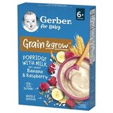 Gerber for Baby Mliečna KAŠA Pšenično-ovsená banán a malina (od ukonč. 6. mesiaca) 1x200 g obrázok