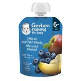 Gerber Natural Kapsička Jablko, čučoriedka a banán ovocná desiata (od ukonč. 6. mesiaca) 1x90 g obrázok