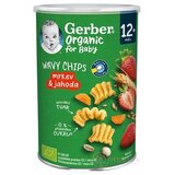 Gerber Organic WAVY CHIPS mrkva & jahoda (od 12 mesiaca) 1x35 g obrázok