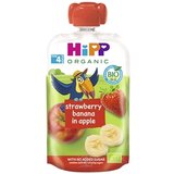 HiPP BIO 100% Ovocie Jablko Banán Jahoda kapsička (od ukonč. 4./6.mesiaca) ovocný príkrm 1x100 g obrázok