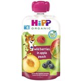 HiPP BIO 100% Ovocie Jablko Broskyňa Lesné ovocie kapsička (od ukonč. 4./6.mesiaca) ovocný príkrm 1x100 g obrázok