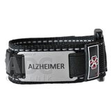 NÁRAMOK ZÁCHRANY ALZHEIMER na suchý zips s nerezovou známkou, čierny, dospelý 1x1 ks obrázok