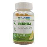 PLUS LEKÁREŇ IMUNITA - vitamíny C, D, Zinok želé cukríky, citrónová príchuť 1x60 ks obrázok
