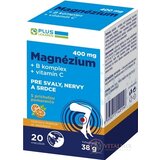 PLUS LEKÁREŇ Magnézium 400 mg+B komplex+vitamín C vrecúška s príchuťou pomaranč 1x20 ks obrázok