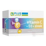 PLUS LEKÁREŇ Vitamín C + D3 + Zinok tbl 1x90 ks obrázok