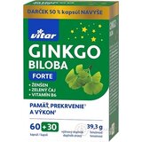 VITAR GINKGO BILOBA FORTE cps + ženšen + zelený čaj + vitamín B6 60+30 ks (50 % navyše) (90 ks) obrázok