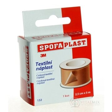 3M SPOFAPLAST č.132 Textilná náplasť 2,5cm x 5m, fixačná, cievka 1x1 ks obrázok