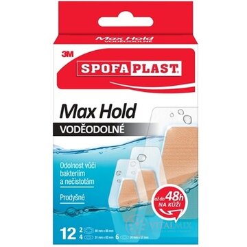 3M SPOFAPLAST č.191N Náplasti VODEODOLNÉ Max Hold 3 veľkosti, 1x12 ks obrázok