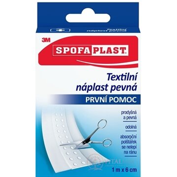 3M SPOFAPLAST č.254 Textilná náplasť pevná rýchloobväz, 6cm x 1m, pás, 1x1 ks obrázok