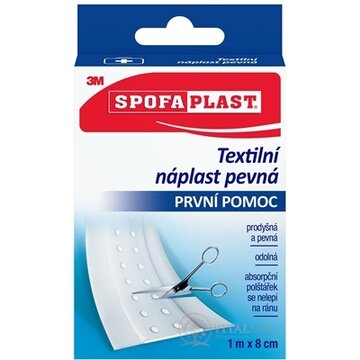 3M SPOFAPLAST č.264 Textilná náplasť pevná rýchloobväz, 8cm x 1m, pás, 1x1 ks obrázok