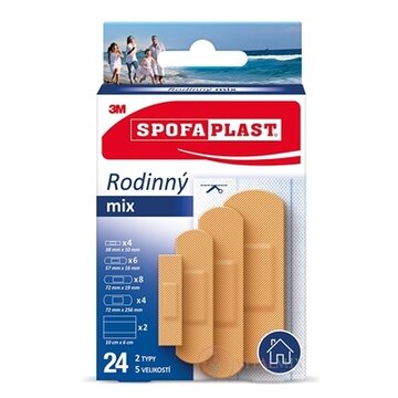 3M SPOFAPLAST č.603 Náplasti Rodinný mix 2 typy, 5 veľkostí, 1x24 ks obrázok