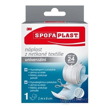 3M SPOFAPLAST č.854 Náplasť z netkanej textílie univerzálna, rýchloobväz, 1m x 6cm, 1x1 ks obrázok