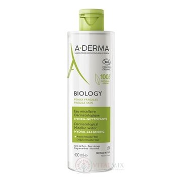 A-DERMA BIOLOGY micelárna voda HYDRATAČNÁ-ČISTIACA jemne čistí pleť, odstraňuje mejkap 1x400 ml obrázok