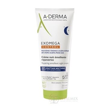 A-DERMA EXOMEGA CONTROL Nočný krém regeneračný emolienčný 1x200 ml obrázok