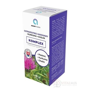 ADAMPharm OSTROPESTREC MARIÁNSKY+KURKUMA+CHOLÍN cps 1x60 ks obrázok