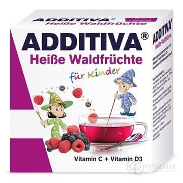 ADDITIVA Horúci dúšok Lesné plody vrecúška s práškom (vitamín C + D3) (po 10 g) 1x10 ks obrázok