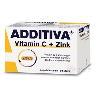 ADDITIVA Vitamín C+ Zinok cps s postupným uvoľňovaním 1x60 ks obrázok