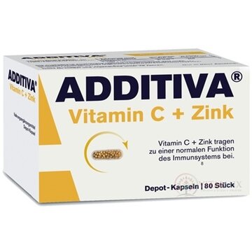 ADDITIVA Vitamín C+ Zinok cps s postupným uvoľňovaním 1x80 ks obrázok