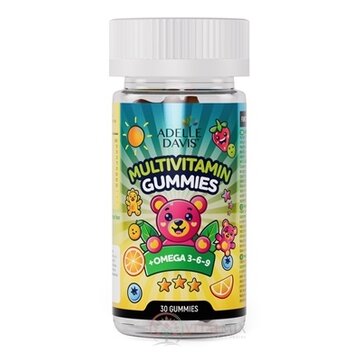 Adelle Davis MULTIVITAMIN GUMMIES + OMEGA 3,6,9 želatínové medvedíky, príchuť pomaranč 1x30 ks obrázok