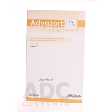 Advazorb Border krytie na rany samopriľnavé atraumatické10x20 cm 1x10 ks obrázok