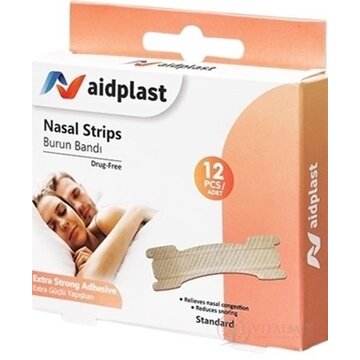 Aidplast Nosové pásiky náplasť na uľahčenie dýchania, štandartná veľkosť, 1x12 ks obrázok