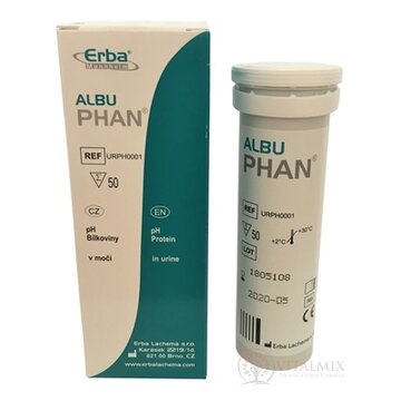 ALBUPHAN diagnostické prúžky na moč 1x50 ks obrázok