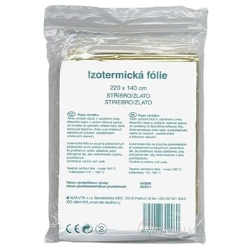 ALFA VITA Izotermická fólia 220 x140 cm, striebro/zlato 1x1 ks obrázok