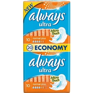 ALWAYS ULTRA NORMAL PLUS-Dvojbalenie hygienické vložky (economy) 1x20 ks obrázok