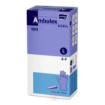 Ambulex NITRYL Vyšetrovacie a ochranné rukavice veľ. L, fialové, nitrilové, nesterilné, nepudrované, 1x100 ks obrázok