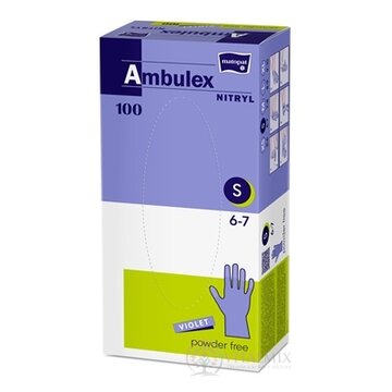Ambulex NITRYL Vyšetrovacie a ochranné rukavice veľ. S, fialové, nitrilové, nesterilné, nepudrované, 1x100 ks obrázok
