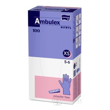 Ambulex NITRYL Vyšetrovacie a ochranné rukavice veľ. XS, fialové, nitrilové, nesterilné, nepudrované, 1x100 ks obrázok