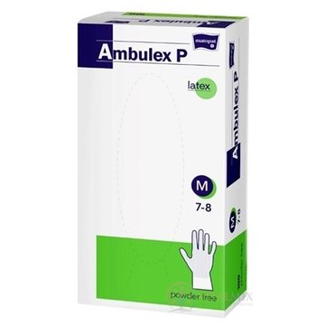 Ambulex P rukavice LATEXOVÉ, potiahnuté polymérom veľ. M, nesterilné, nepúdrované 1x100 ks obrázok