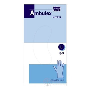 Ambulex rukavice NITRYLOVÉ veľ. L, modré, nesterilné, nepudrované, 1x100 ks obrázok