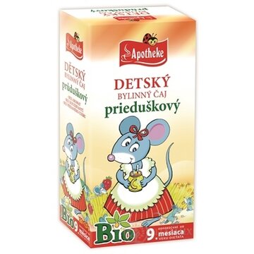 APOTHEKE BIO DETSKÝ BYLINNÝ ČAJ PRIEDUŠKOVÝ nálevové vrecká (od ukončeného 9. mesiaca) 20x1,5 g (30 g) obrázok