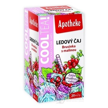 APOTHEKE COOLTEA Brusnica a malina Ľadový čaj, ovocná zmes v nálevových vreckách 20x2 g (40 g) obrázok