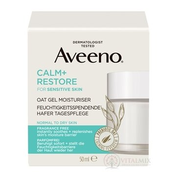 Aveeno CALM+RESTORE Oat gel moisturiser hydratačný pleťový gél s ovsom 1x50 ml obrázok