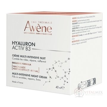 AVENE HYALURON ACTIV B3 Krém multiintenzívny nočný 1x40 ml obrázok