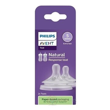 AVENT CUMLÍK na fľašu Natural Response 5 veľmi rýchly prietok, 6m+, silikónový 1x2 ks obrázok