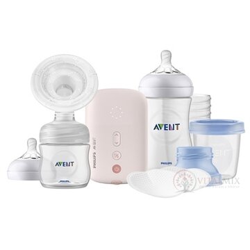 AVENT Elektr. ODSÁVAČKA MLIEKA (SCD395/21) sada (odsávačka+fľaša 260ml+3ks Via poháriky) 1x1 set obrázok