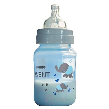 AVENT FĽAŠA PP Antikolik 260 ml Modrá - sloník, antikolikový mäkký cumlík pomalý prietok 2 otvory, 1x1 ks obrázok