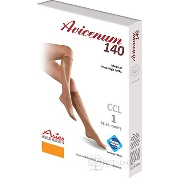 AVICENUM 140 Lýtkové pančuchy veľkosť MN (2K), I.KT, Sanitized, zatvorená špica, telové, 1x1 pár obrázok