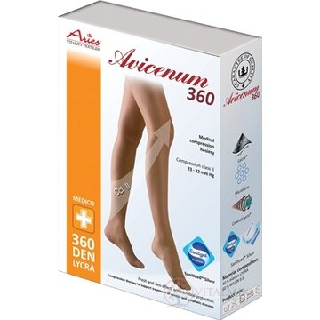 AVICENUM 360 Lýtkové pančuchy, Micro veľkosť XLN (pôvodne 4K), II.KT, Sanitized, zatvorená špica, telové, 1x1 pár obrázok