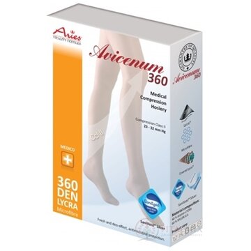 AVICENUM 360 Stehenné pančuchy, Micro veľkosť XLN (pôvodne 4K), II.KT, Sanitized, otvorená špica, krajka, telové, 1x1 pár obrázok