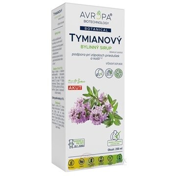 AVROPA Tymianový bylinný sirup 1x200 ml obrázok