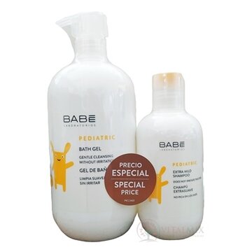 BABÉ DIEŤA Balíček Kúpeľový gél + šampón (Pediatric Bath gel, pH6 1x500 ml + Pediatric Extra mild shampoo, pH7 1x200 ml) 1x1 set obrázok
