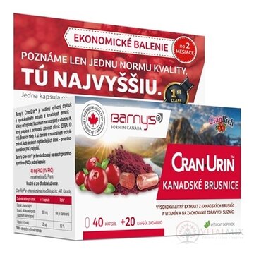 Barny's CRAN-URIN KANADSKÉ BRUSNICE cps 40+20 zadarmo (60 ks) obrázok