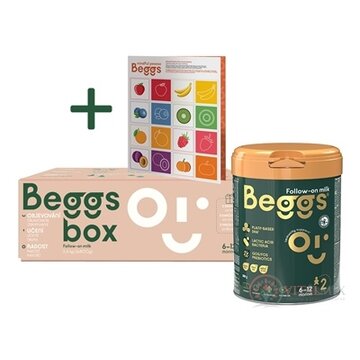 Beggs 2 box následná dojčenská mliečna výživa (od ukonč.6.mesiaca) + pexeso, 3x800 g (2,4 kg) obrázok