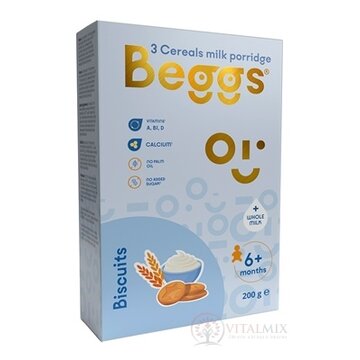 Beggs Mliečna kaša 3zrnná So sušienkami (od ukonč. 6. mesiaca) 1x200 g obrázok