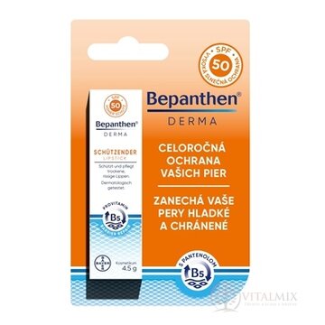 Bepanthen DERMA Balzam na pery SPF 50 tyčinka a panthenolom, s ochranným faktorom 1x4,5 g obrázok