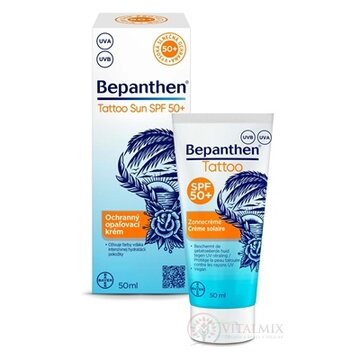 Bepanthen Tattoo Sun SPF 50+ opaľovací krém na tetovanú pokožku s ochranným faktorom 1x50 ml obrázok